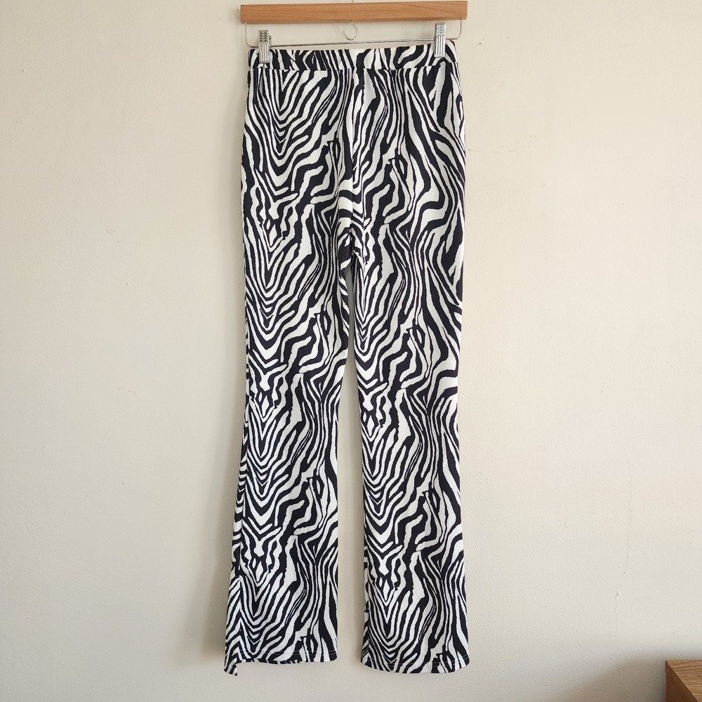 Womens Animal Print Flared Pants Size XS Y2K 80s Maximalist Statement Party